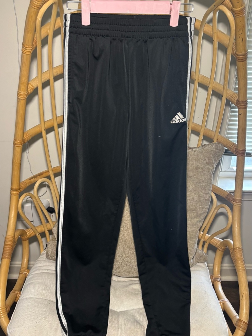 adidas Black Jogger Pants with White Side Stripes